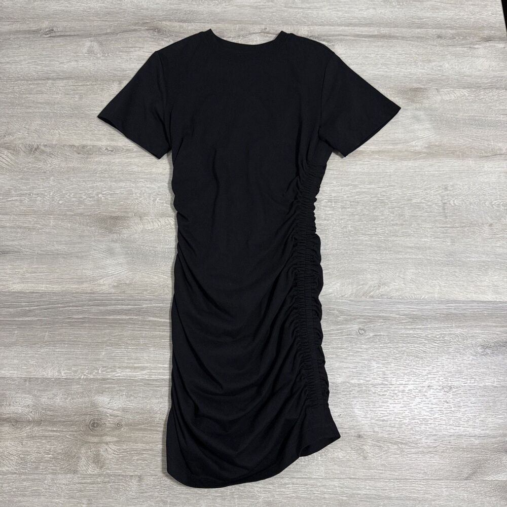 Dynamite Dress Women's XXS Black Ruched Bodycon Mini T-Shirt Dress NWT